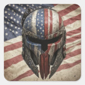Amerikaanse Spartanen Vierkante Sticker (Voorkant)