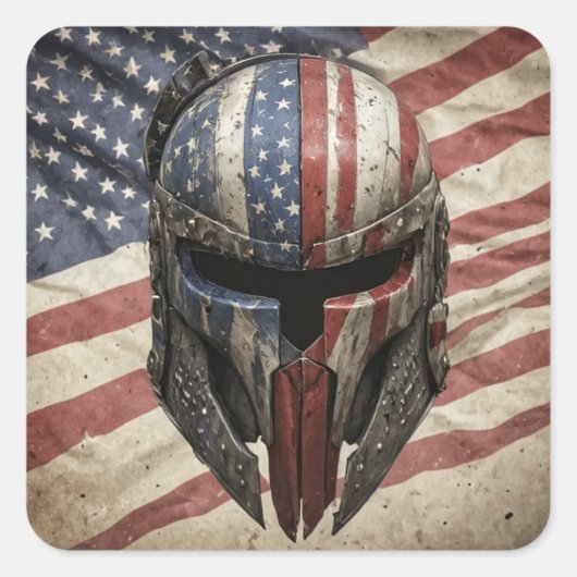 Amerikaanse Spartanen Vierkante Sticker (Voorkant)
