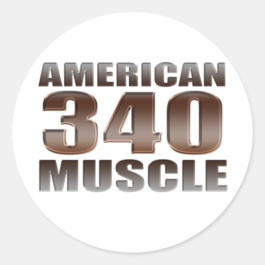 amerikaanse spier 340 ronde sticker (Voorkant)