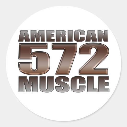 Amerikaanse spier 572 Big Block krat motor Ronde Sticker (Voorkant)