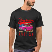 Amerikaanse Spier Auto Mannen Vrouwen Volwassenen T-shirt (Voorkant)