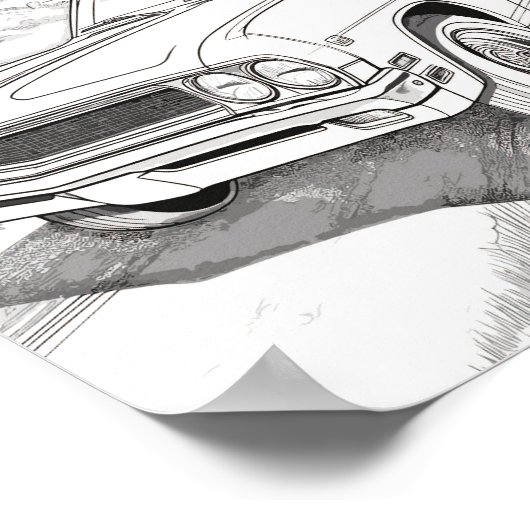 Amerikaanse Spier Auto Volwassen Kleuring Poster (Hoek)