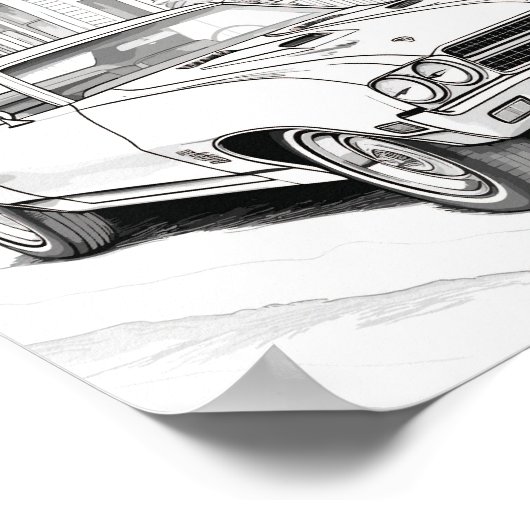 Amerikaanse Spier Auto Volwassen Kleuring Poster (Hoek)