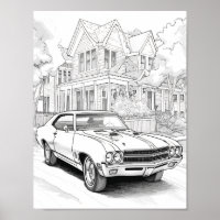 Amerikaanse Spier Auto Volwassen Kleuring