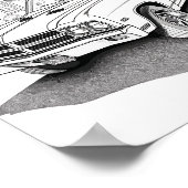 Amerikaanse Spier Auto Volwassen Kleuring Poster (Hoek)