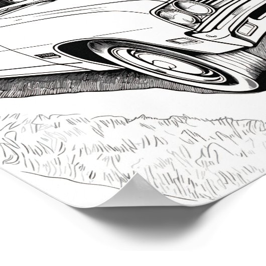 Amerikaanse Spier Auto Volwassen Kleuring Poster (Hoek)