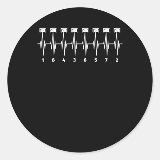 Amerikaanse Spier V 8 Auto Motor 18436572 Hartslag Ronde Sticker (Voorkant)