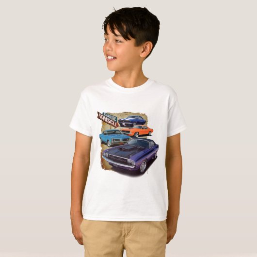 Amerikaanse spierauto's t-shirt (Voorkant volledig)