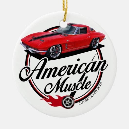 Amerikaanse spieren keramisch ornament (Voorkant)