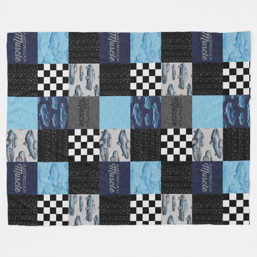 Amerikaanse spierkraan Fleece Blanket - blauw (Voorkant (Horizontaal))