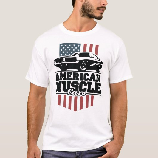 Amerikaanse spierkraan voor auto's t-shirt (Voorkant)