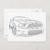 Amerikaanse spierwagen briefkaart (Voorkant / Achterkant)