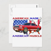 Amerikaanse spierwagen briefkaart (Voorkant / Achterkant)