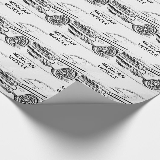 Amerikaanse spierwagen cadeaupapier (Hoek)