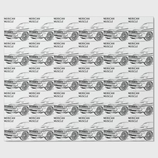 Amerikaanse spierwagen cadeaupapier (Vlak)