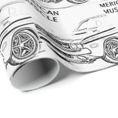 Amerikaanse spierwagen cadeaupapier (Rol Hoek)