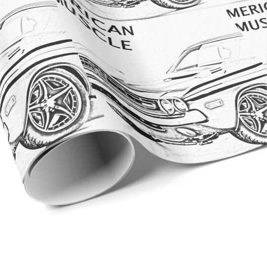 Amerikaanse spierwagen cadeaupapier (Rol Hoek)