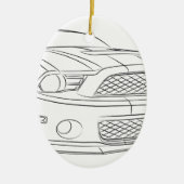 Amerikaanse spierwagen keramisch ornament (Voorkant)