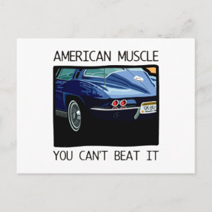 Amerikaanse spierwagen, klassiek en blauw V8 Briefkaart