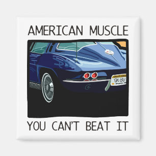 Amerikaanse spierwagen, klassiek en blauw V8 Magneet