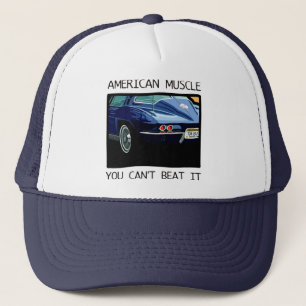 Amerikaanse spierwagen, klassiek en  blauw V8 Trucker Pet