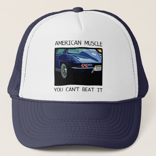 Amerikaanse spierwagen, klassiek en  blauw V8 Trucker Pet (Voorkant)