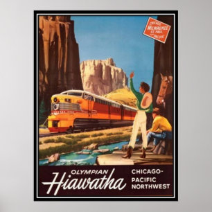 Amerikaanse spoorweg, Verenigde Staten - Poster