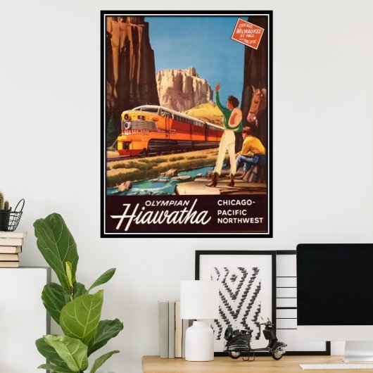 Amerikaanse spoorweg, Verenigde Staten - Poster (Thuiskantoor)