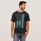 Amerikaanse Sport Vlag Stress Awareness Maand Bask T-shirt (Voorkant volledig)