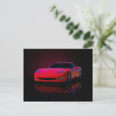 Amerikaanse sportauto briefkaart (Staand voorkant)