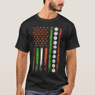Amerikaanse sporten vlag Halloween pompoen basketb T-shirt