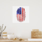 Amerikaanse sportgeschenken Amerikaanse vingerafdr Poster (Keuken)