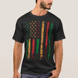 Amerikaanse sportvlag Zwart Geschiedenis Maand Ijs T-shirt