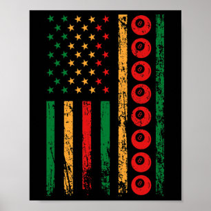 Amerikaanse sportvlag Zwarte Geschiedenis Maand Bi Poster