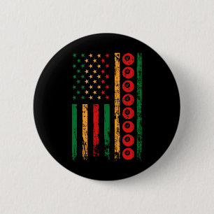 Amerikaanse sportvlag Zwarte Geschiedenis Maand Bi Ronde Button 5,7 Cm