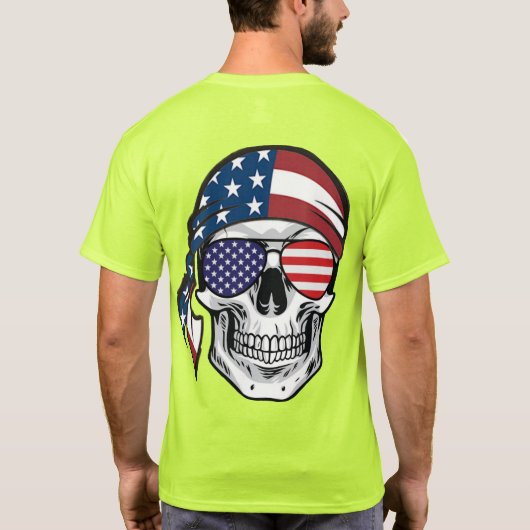 Amerikaanse Spyder Ryders - Skull RWB Back T-shirt (Achterkant)