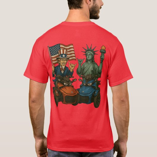Amerikaanse Spyder Ryders - Spyder Uncle Sam & Lib T-shirt (Achterkant)