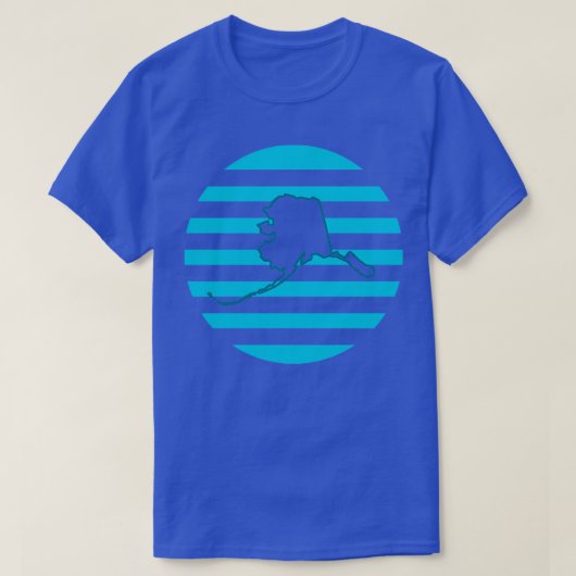 Amerikaanse staat Alaska Retro Circle Blue T-shirt (Design voorkant)