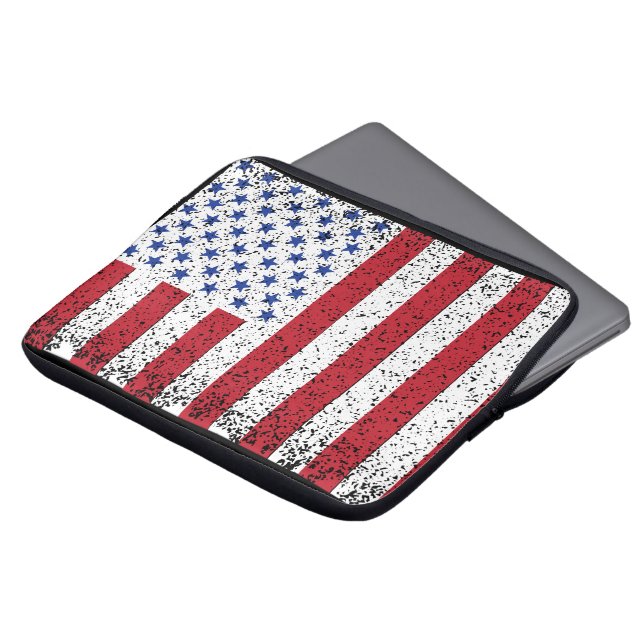 Amerikaanse staat Amerikaanse vlag Laptop Sleeve (Voorkant top)