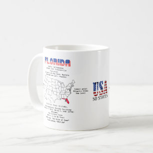 Amerikaanse staat Florida op een kaart en nuttige  Koffiemok