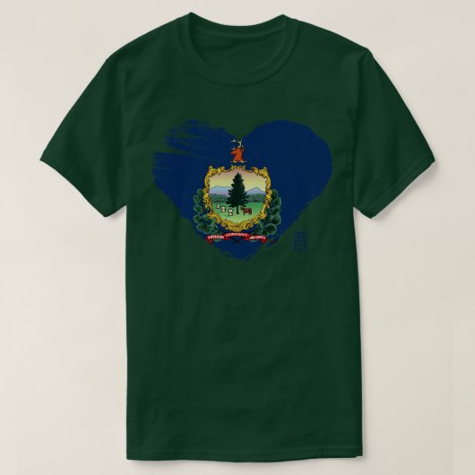 Amerikaanse staat Ik hou van Vermont Vlag T-shirt (Design voorkant)