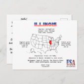 Amerikaanse staat Illinois op een kaart en nuttige (Voorkant / Achterkant)