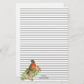 Amerikaanse staat Michigan Robin Lined Briefpapier (Voorkant / Achterkant)
