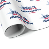 Amerikaanse staat Mississippi Stars and Stripes Cadeaupapier (Rol Hoek)