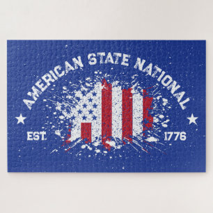 Amerikaanse staat National Peace Flag Splat Est 17 Legpuzzel