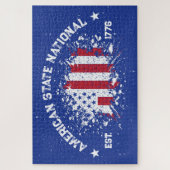 Amerikaanse staat National Peace Flag Splat Est 17 Legpuzzel (Verticaal)