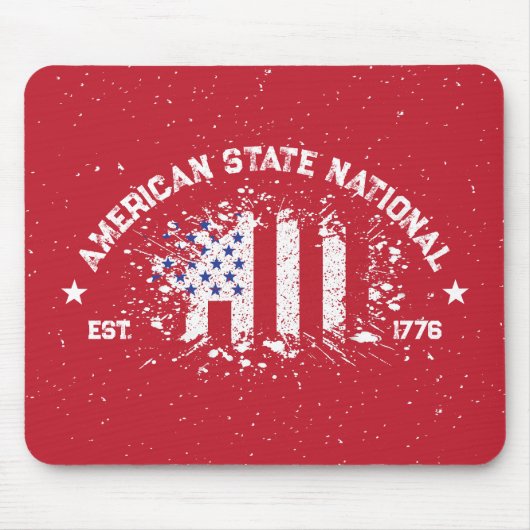 Amerikaanse staat National Peace Flag Splat Est 17 Muismat (Voorkant)