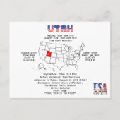 Amerikaanse staat op een kaart en nuttige informat (Voorkant)