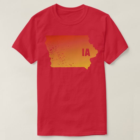 Amerikaanse staat pride Stempel kaart van Iowa IA T-shirt (Design voorkant)
