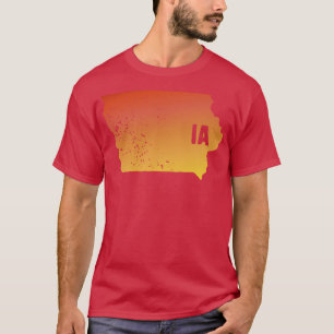 Amerikaanse staat pride Stempel kaart van Iowa IA T-shirt